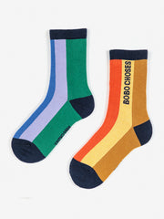 Multicolor Stripes Long Socks