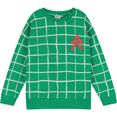 Kelly Green Grid Relaxed Sweater