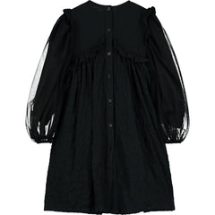 Black Penelope Voluminous Net Sleeve Dress