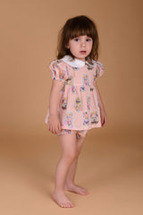 Animal Dress Baby Pink