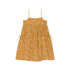 Mustard Spaghetti Strap Floral Dress