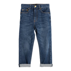 Ollibis Blue Denim Tapered Fit Jeans