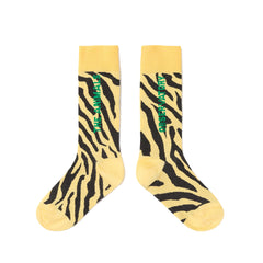 Zebra Yellow Worm Socks
