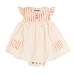 Striped Linen Effect Baby Dress