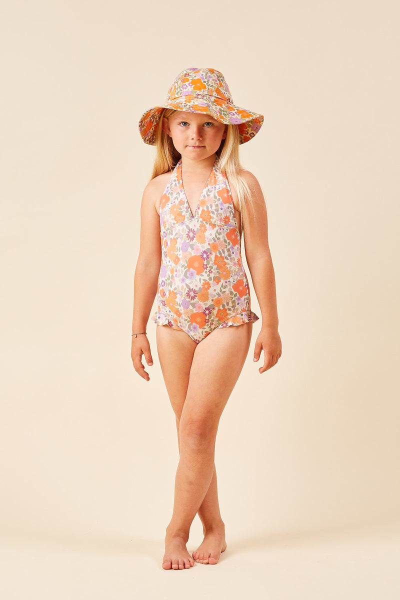 Flower Printed One Piece Swimsuit – The Little Red Planet